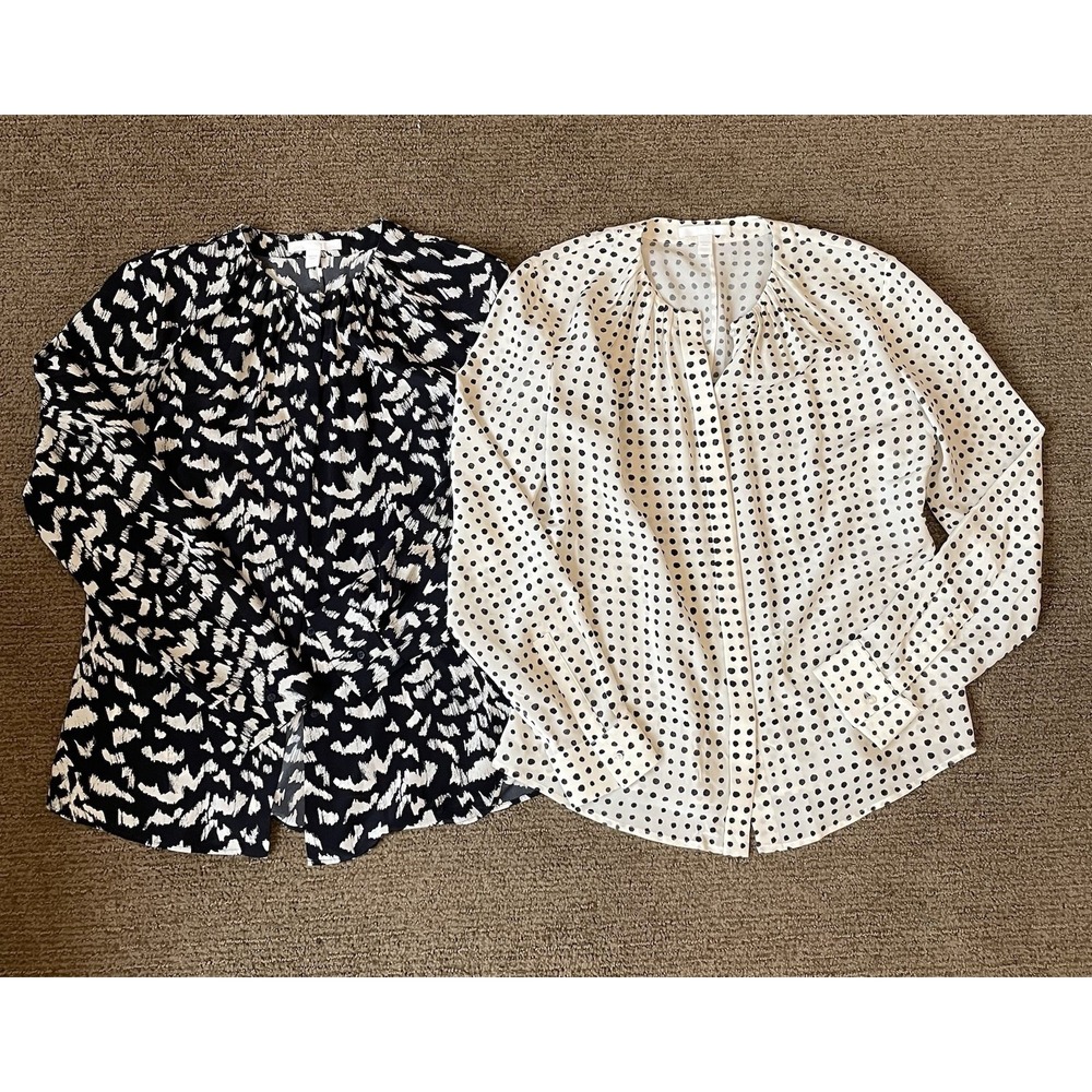 Boss Hugo Boss Women's Silk Button Down Blouses Size 6 Career Old Money Lot of 2